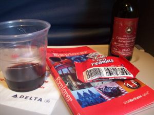 Free wine on the plane? Yes please, I will take two.
